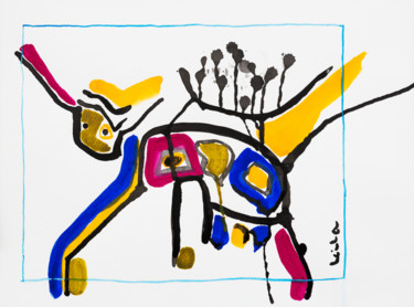 绘画 标题为“Ré Création 5 "Cham…” 由Leila Assmann, 原创艺术品, 墨