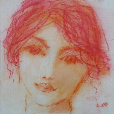 Dessin intitulée "Visage" par Gérard Cottereau, Œuvre d'art originale, Craie
