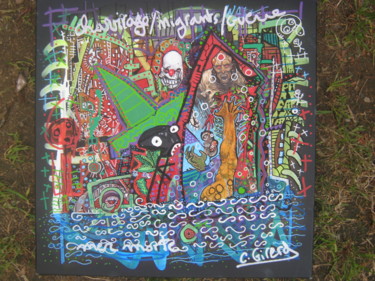 Peinture intitulée "immigration,le nauf…" par Girerd Christophe, Œuvre d'art originale, Acrylique