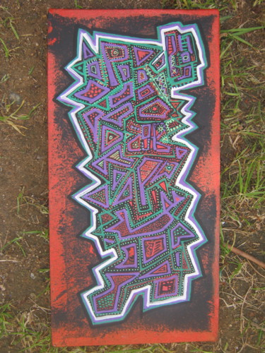 Peinture intitulée "tribal" par Girerd Christophe, Œuvre d'art originale, Acrylique