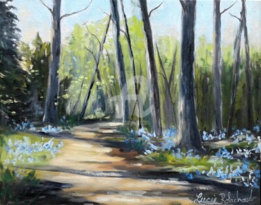 Peinture intitulée "Les myosotis de la…" par Lucie Robichaud, Œuvre d'art originale, Huile