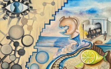 绘画 标题为“"Lemon arithmetic"” 由Christina Kristovsky, 原创艺术品, 油
