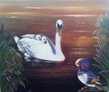 Peinture intitulée "bonsoir-cousin-n-73…" par Isabelle, Œuvre d'art originale