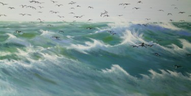 Peinture intitulée "L envol" par Claudine Viégas, Œuvre d'art originale, Acrylique