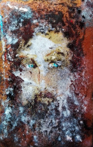 Peinture intitulée "L'empreinte - Pièce…" par Isabelle Mathis, Œuvre d'art originale, Émail