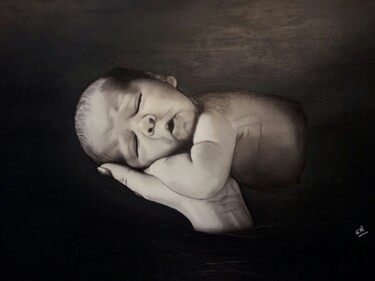 Drawing titled "berceuse.jpg" by Christine Ranchoux Soleillant, Original Artwork, Graphite