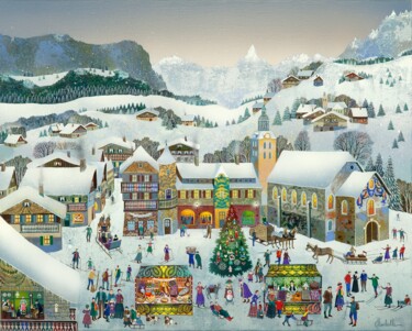 HAUTE SAVOIE Peinture intitulée "HAUTE SAVOIE" par Bernard Ambielle, Œuvre d'art originale, Huile Monté sur Châssis en bois