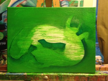 绘画 标题为“Iguana Painting 3” 由Oberlin The Artist, 原创艺术品, 丙烯