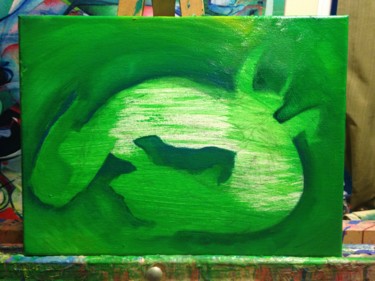 Iguana Painting 4 绘画 标题为“Iguana Painting 4” 由Oberlin The Artist, 原创艺术品, 丙烯