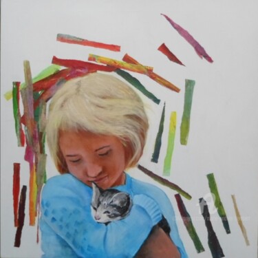Peinture intitulée "Marie et Filou" par Marie Andrée Hembert, Œuvre d'art originale, Acrylique