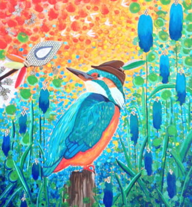 Painting titled "Martin des bois.png" by Gwénola Le Mevel, Original Artwork, Acrylic