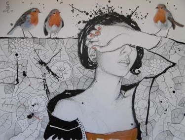 Peinture intitulée "encre" par Catherine Cornec, Œuvre d'art originale, Acrylique