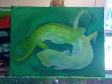 Iguana Painting 5 绘画 标题为“Iguana Painting 5” 由Oberlin The Artist, 原创艺术品, 丙烯