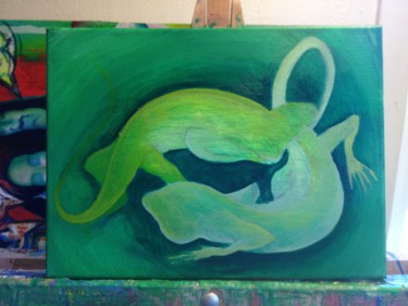 Iguana Painting 6 绘画 标题为“Iguana Painting 6” 由Oberlin The Artist, 原创艺术品, 丙烯