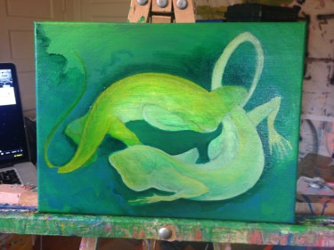 Iguana Painting 7 绘画 标题为“Iguana Painting 7” 由Oberlin The Artist, 原创艺术品, 丙烯