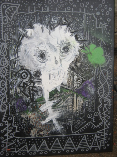 Peinture intitulée "papillon vert" par Girerd Christophe, Œuvre d'art originale, Acrylique