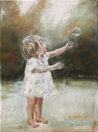 Oil Painting On Canvas little Girl Portrait 제목이 "Oil Painting On Can…"인 미술작품 Vsevolod Chistiakov로, 원작, 기름
