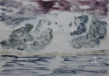 Gravures & estampes intitulée "Apparition" par Marie-Paule Demarquez, Œuvre d'art originale, Monotype