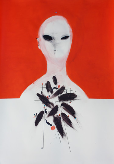 Drawing titled "The unrest VI" by Pribi, Original Artwork, Ink