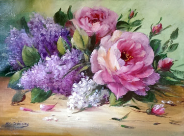 Peinture intitulée "Coquelicots du Lot…" par Chrispaint-Flowers, Œuvre d'art originale, Huile