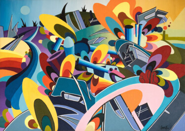 Day'n'Night Painting titled "Day'n'Night" by Fanni Zsofia David, Original Artwork, Acrylic