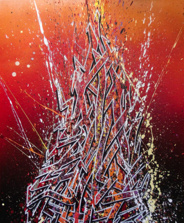 Pittura intitolato "volcan" da Kesa Graffiti, Opera d'arte originale, Acrilico