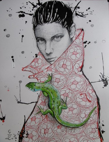 Peinture intitulée "encre" par Catherine Cornec, Œuvre d'art originale, Encre