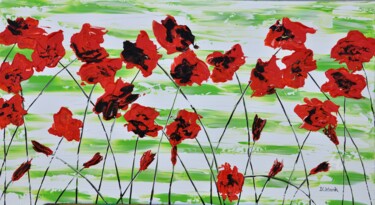 Red Poppies 90x50cm 绘画 标题为“Red Poppies 90x50cm” 由Daniel Urbaník, 原创艺术品, 丙烯
