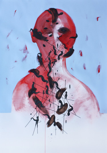 Drawing titled "The unrest II" by Pribi, Original Artwork, Ink