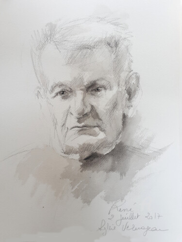 Peinture intitulée "René" par Sylvie Vernageau, Œuvre d'art originale, Aquarelle