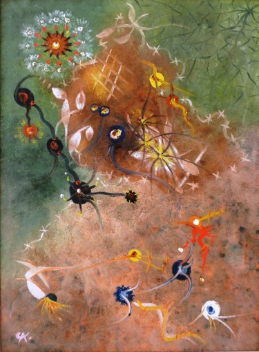 Peinture intitulée "Embriões" par César Azevedo, Œuvre d'art originale, Huile
