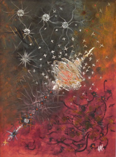Peinture intitulée "Enxame" par César Azevedo, Œuvre d'art originale, Huile Monté sur Châssis en bois