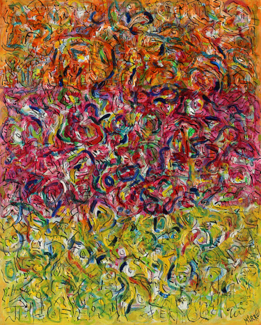 Painting titled "PARIS EN BOUTEILLE" by Jean Mirre, Original Artwork, Oil