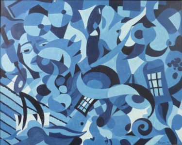 Peinture intitulée "Altos e baixos" par César Azevedo, Œuvre d'art originale, Huile