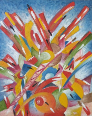 Peinture intitulée "Exaltação" par César Azevedo, Œuvre d'art originale, Huile Monté sur Châssis en bois