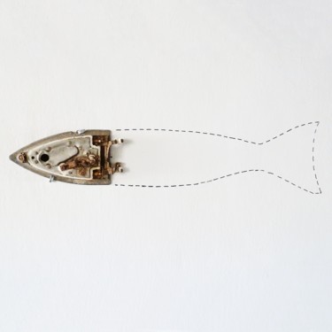제목이 "Le Poisson"인 조형물 Kleinmanzano로, 원작, 금속