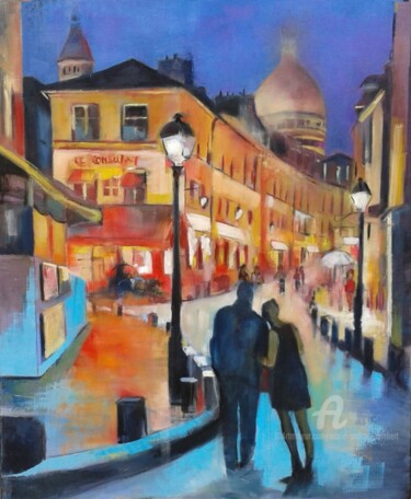 Peinture intitulée "Montmartre" par Marie Andrée Hembert, Œuvre d'art originale, Huile