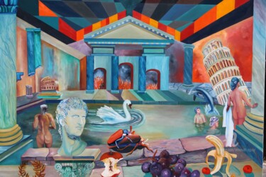 Pintura intitulada "TEATRO DO IMPERADOR…" por Emanuel Aguiar, Obras de arte originais, Óleo