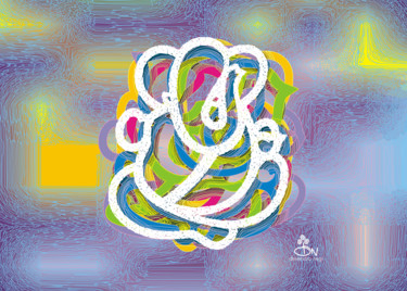 Digital Arts titled "4-gaj-vaktra-ganesh…" by Devendra Negi, Original Artwork, Digital Painting
