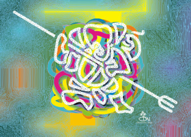 Digital Arts titled "5-vighna-raj-ganesh…" by Devendra Negi, Original Artwork, Digital Painting