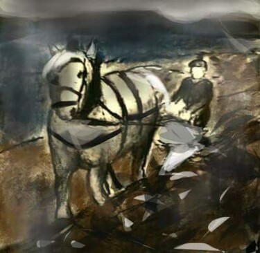Digitale Kunst getiteld "Le laboureur..." door Jacky Patin, Origineel Kunstwerk