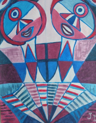 Peinture intitulée "Les Cyclopes Républ…" par Jacques Desvaux (JD), Œuvre d'art originale, Acrylique