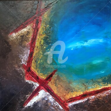 Schilderij getiteld "Fracture" door David Vall, Origineel Kunstwerk, Acryl Gemonteerd op Frame voor houten brancard