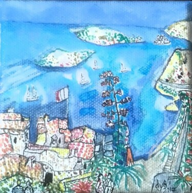 Peinture intitulée "haute corniche" par Christiane Cohen (dyguiluge), Œuvre d'art originale