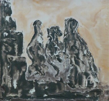 Peinture intitulée "La Causette" par Marie-Paule Demarquez, Œuvre d'art originale