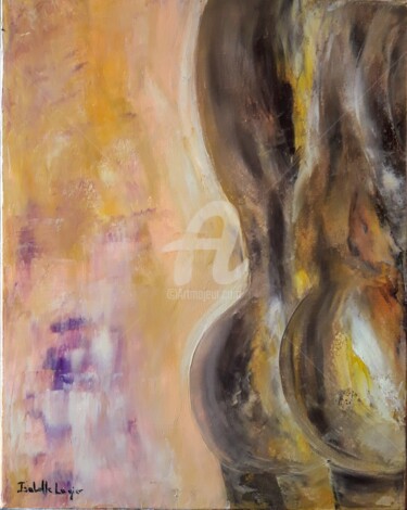 Ta douce peau métisse Painting titled "Ta douce peau métis…" by Pinkivioletblue, Original Artwork, Oil Mounted on Wood Stretcher frame