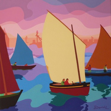 Peinture intitulée "Vieux gréements 2" par Danielle Braillon (DANIELL), Œuvre d'art originale, Huile