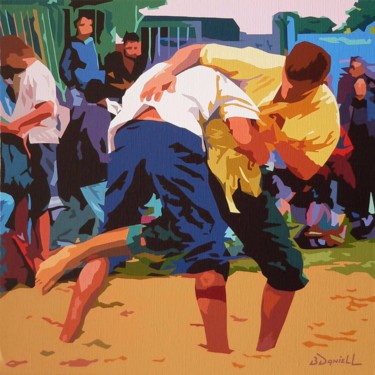 Peinture intitulée "Jeu de jambes" par Danielle Braillon (DANIELL), Œuvre d'art originale, Huile