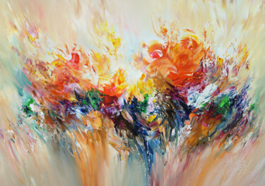 Abstraction Orange M 1 Peinture intitulée "Abstraction Orange…" par Peter Nottrott, Œuvre d'art originale, Acrylique
