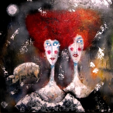 Peinture intitulée "Les deux amies" par Antonio Zamariola, Œuvre d'art originale, Acrylique